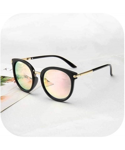 Round 2019 New Sunglasses Women Driving Mirrors Vintage Reflective Flat Lens Sun Glasses Female Oculos UV400 - 2 - CW197A2CI0...