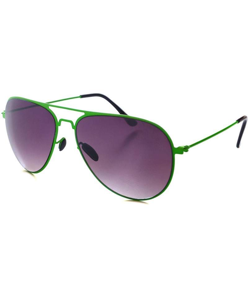 Aviator AVIATOR NEON Color COOL Top Gun Pilot Style Mirror Sunglasses GREEN - CT11FVVH9Z9 $7.71