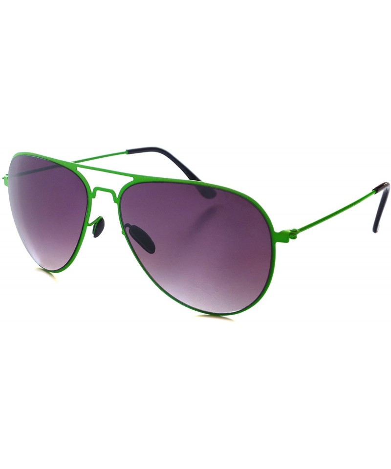 Aviator AVIATOR NEON Color COOL Top Gun Pilot Style Mirror Sunglasses GREEN - CT11FVVH9Z9 $7.71