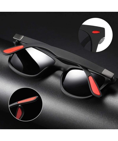 Square Square Shade Glasses-Polarized Sunglasses For Men Women-UNBREAKABLE Frame - B - C91905Z88IK $32.89