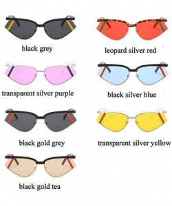 Cat Eye Cat Eye Sunglasses for Women Triangle Sun Glasses Black Shades UV400 - Black Gold Grey - CS199OGCWUO $12.55