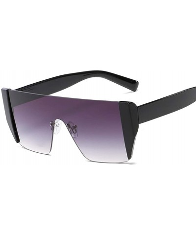 Oval Unisex Sunglasses Retro Black Grey Drive Holiday Oval Non-Polarized UV400 - Grey - C118R097U9A $23.45