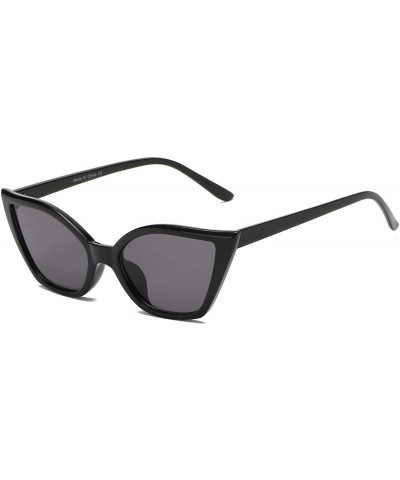 Cat Eye Women Slim Retro Vintage Small High Pointed Cat Eye Fashion Sunglasses - Black - C118WR9QO2Z $21.25