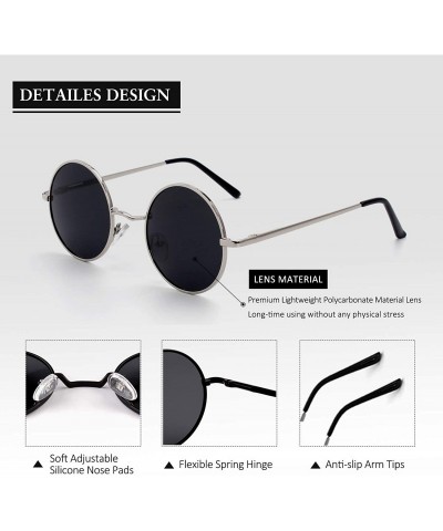 Oval Classic Semi Rimless Half Frame Polarized Sunglasses for Men Women UV400 - 4 S Silver Frame/Grey Lens - C018NNWQYCS $10.57