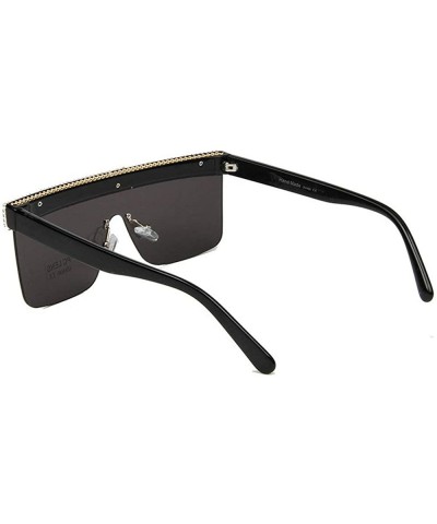 Square Fashion Large Frame Flat Top Rhinestone Sunglasses Small Gravel Decorative Ladies Sunshade glasses - White - CU18WRR3R...