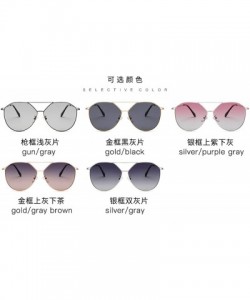 Round Men and women fashion retro metal double rod round frog mirror sunglasses prom mirror party travel - Silver - CC18T59L7...