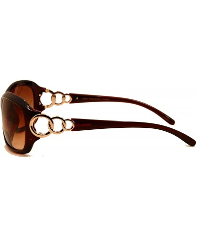 Round Circle Power- Nearly Invisible Line Bifocal Sunglasses - Brown - CF11JJXWOJB $31.47