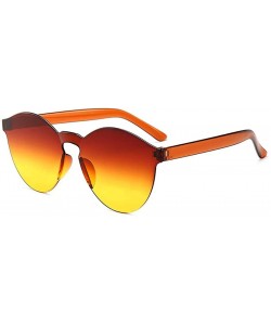 Round Unisex Fashion Candy Colors Round Outdoor Sunglasses Sunglasses - Orange Yellow - CZ190324YIN $15.08