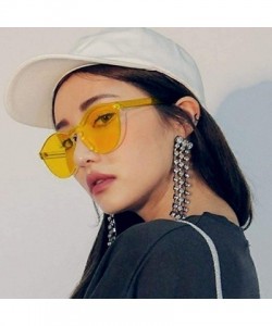 Round Unisex Fashion Candy Colors Round Outdoor Sunglasses Sunglasses - Orange Yellow - CZ190324YIN $15.08