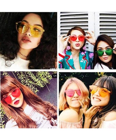 Round Unisex Fashion Candy Colors Round Outdoor Sunglasses Sunglasses - Orange Yellow - CZ190324YIN $15.08