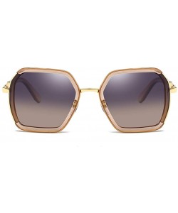 Round Unisex Sunglasses Fashion Black Grey Drive Holiday Polygon Polarized UV400 - Coffee - CC18R5T4G24 $12.42