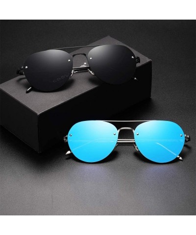 Round Sunglasses Unisex Polarized 100% UV Blocking Fishing and Outdoor Climbing Driving Glasses Metal Rimless Round - CF18W7L...