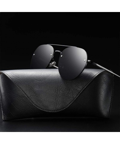 Round Sunglasses Unisex Polarized 100% UV Blocking Fishing and Outdoor Climbing Driving Glasses Metal Rimless Round - CF18W7L...