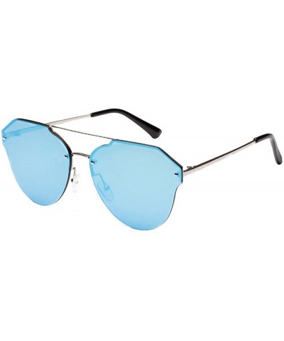 Rimless Sunglasses Vintage Glasses Eyewear Rimless - Bleu - CL18QOD7EI3 $10.94