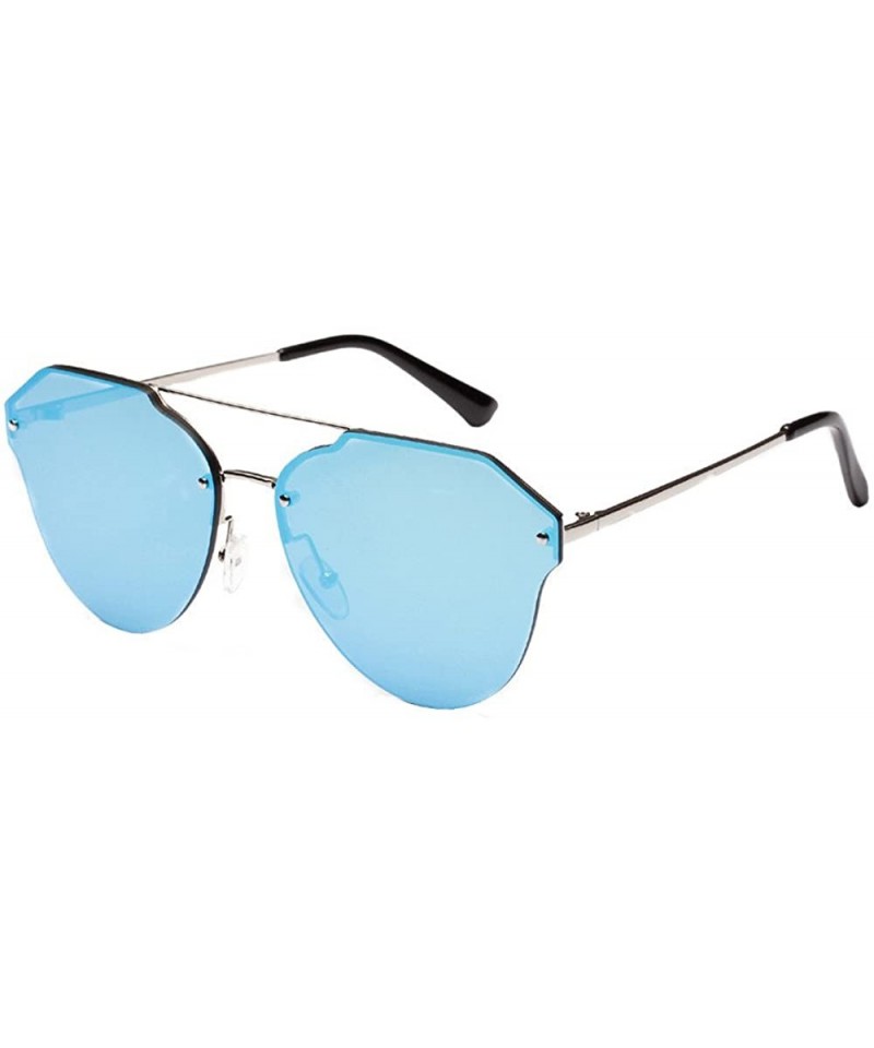 Rimless Sunglasses Vintage Glasses Eyewear Rimless - Bleu - CL18QOD7EI3 $10.94