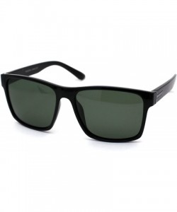 Sport Polarized Mens Rectangular Minimal Sport Plastic Sunglasses - Shiny Black Green - CW19994ZDTQ $10.72