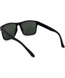Sport Polarized Mens Rectangular Minimal Sport Plastic Sunglasses - Shiny Black Green - CW19994ZDTQ $10.72