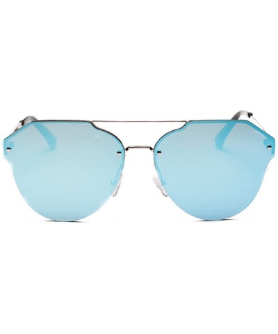 Rimless Sunglasses Vintage Glasses Eyewear Rimless - Bleu - CL18QOD7EI3 $10.94