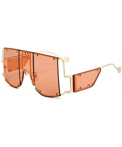 Oversized Retro Big UV400 Sunglasses Oversized Frame Design Sun Glasses For Women Female 2131 - Orange - CH18A9AGNCG $10.51