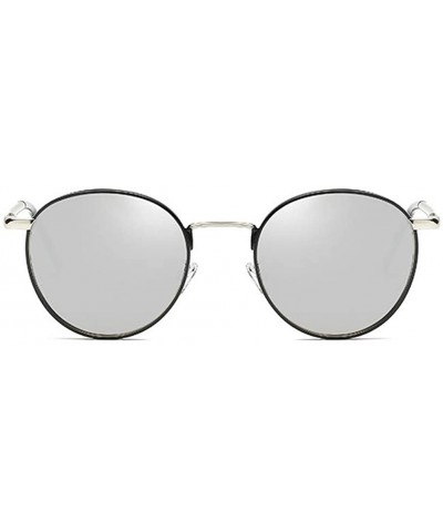 Oval Vintage Polarized Hippie Sunglasses Glasses - Grey - CS194GSDKOR $8.34