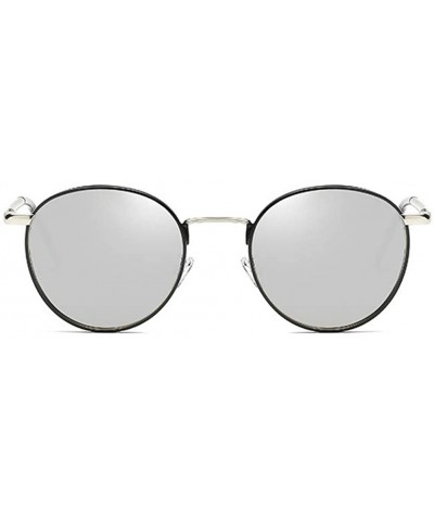 Oval Vintage Polarized Hippie Sunglasses Glasses - Grey - CS194GSDKOR $8.34