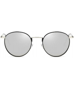 Oval Vintage Polarized Hippie Sunglasses Glasses - Grey - CS194GSDKOR $8.34
