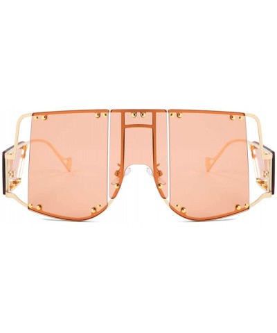 Oversized Retro Big UV400 Sunglasses Oversized Frame Design Sun Glasses For Women Female 2131 - Orange - CH18A9AGNCG $10.51