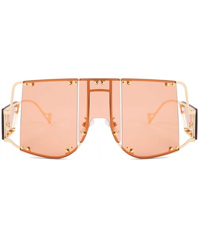 Oversized Retro Big UV400 Sunglasses Oversized Frame Design Sun Glasses For Women Female 2131 - Orange - CH18A9AGNCG $10.51