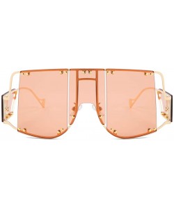 Oversized Retro Big UV400 Sunglasses Oversized Frame Design Sun Glasses For Women Female 2131 - Orange - CH18A9AGNCG $10.51