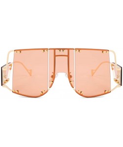 Oversized Retro Big UV400 Sunglasses Oversized Frame Design Sun Glasses For Women Female 2131 - Orange - CH18A9AGNCG $10.51