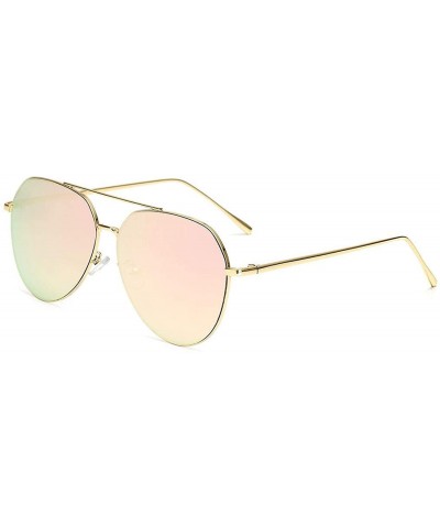 Goggle 2018 Aviation Sunglasses Women Er Pilot Sunglass Female Men Sun Glasses Mirror - Pink - CL198AIMTAI $30.36