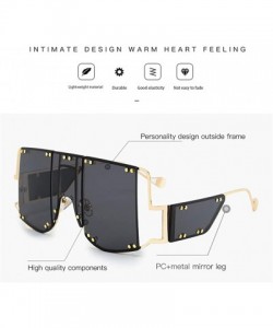 Oversized Retro Big UV400 Sunglasses Oversized Frame Design Sun Glasses For Women Female 2131 - Orange - CH18A9AGNCG $10.51
