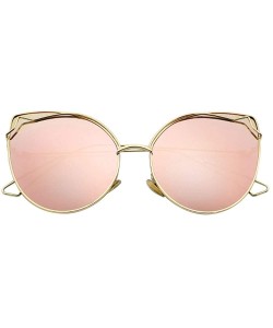 Cat Eye Women Vintage Cat Eye Sunglasses UV400 Metal Frame Sunglasses Eyewear - Mirror-pink - CM1974NTCR7 $26.09
