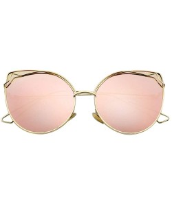 Cat Eye Women Vintage Cat Eye Sunglasses UV400 Metal Frame Sunglasses Eyewear - Mirror-pink - CM1974NTCR7 $11.66