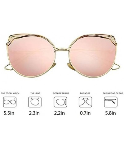 Cat Eye Women Vintage Cat Eye Sunglasses UV400 Metal Frame Sunglasses Eyewear - Mirror-pink - CM1974NTCR7 $11.66