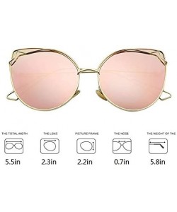 Cat Eye Women Vintage Cat Eye Sunglasses UV400 Metal Frame Sunglasses Eyewear - Mirror-pink - CM1974NTCR7 $26.09