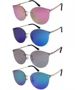 Rimless Rimless Cat Eye Sunnies with Flat Color Mirror Lens 23092-FLREV - Rose Gold - CT1833OOWH9 $19.05