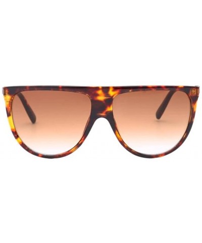 Oversized Women Oversized Vintage UV400 Sunglasses Ladies Thin Shadow Glasses - Leopard - CX1820QO4D3 $11.19