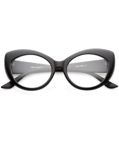 Cat Eye Mod Pointed Cat Eye Clear Fashion Frame Glasses - Matte-black Clear - C211W0E2FMH $22.36