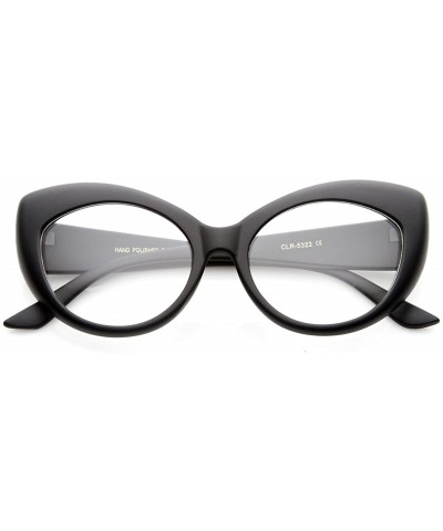 Cat Eye Mod Pointed Cat Eye Clear Fashion Frame Glasses - Matte-black Clear - C211W0E2FMH $11.05