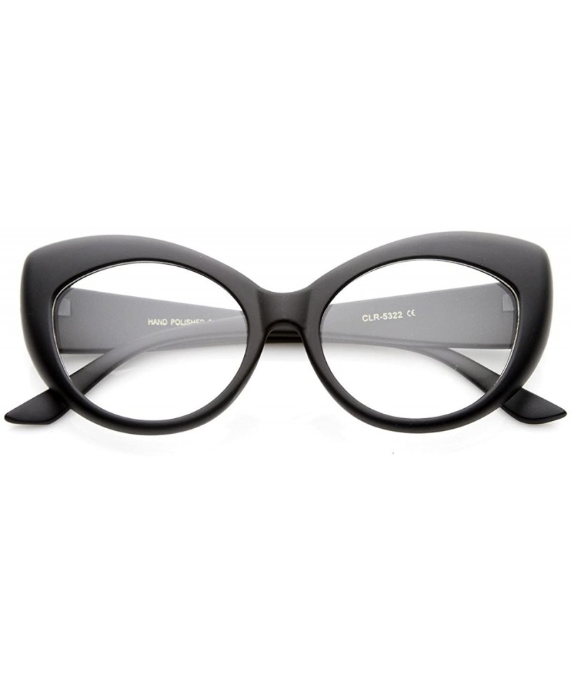 Cat Eye Mod Pointed Cat Eye Clear Fashion Frame Glasses - Matte-black Clear - C211W0E2FMH $11.05