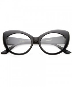 Cat Eye Mod Pointed Cat Eye Clear Fashion Frame Glasses - Matte-black Clear - C211W0E2FMH $11.05
