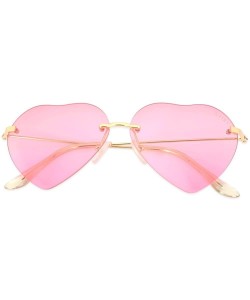 Rimless The Kiss Heart Shape With Gradient Tinted Lenses Sunglasses - Pink - CY186ASRQDO $14.95