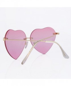 Rimless The Kiss Heart Shape With Gradient Tinted Lenses Sunglasses - Pink - CY186ASRQDO $14.95