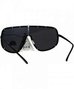 Shield Mens Polarized Anti-glare Shield Metal Rim Robotic Sunglasses - Gunmetal Black - C2186GKTM0D $11.43