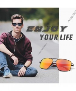 Rectangular Al-Mg Alloy Pilot Polarized Sunglasses for Men Vintage Rectangle UV400 Protection 2019 Trendy MOS05 - CI18XDQ7O0I...