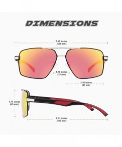 Rectangular Al-Mg Alloy Pilot Polarized Sunglasses for Men Vintage Rectangle UV400 Protection 2019 Trendy MOS05 - CI18XDQ7O0I...