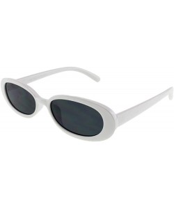 Oval Blair - Womens Fashion Skinny Slim Oval Sunglasses - White - C218RU82CHO $27.57