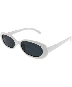 Oval Blair - Womens Fashion Skinny Slim Oval Sunglasses - White - C218RU82CHO $27.57
