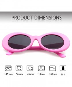 Oversized Clout Goggles Retro Vintage Oval Kurt Cobain Inspired Sunglasses Thick Frame Round Lens Glasses - White&pink - C518...